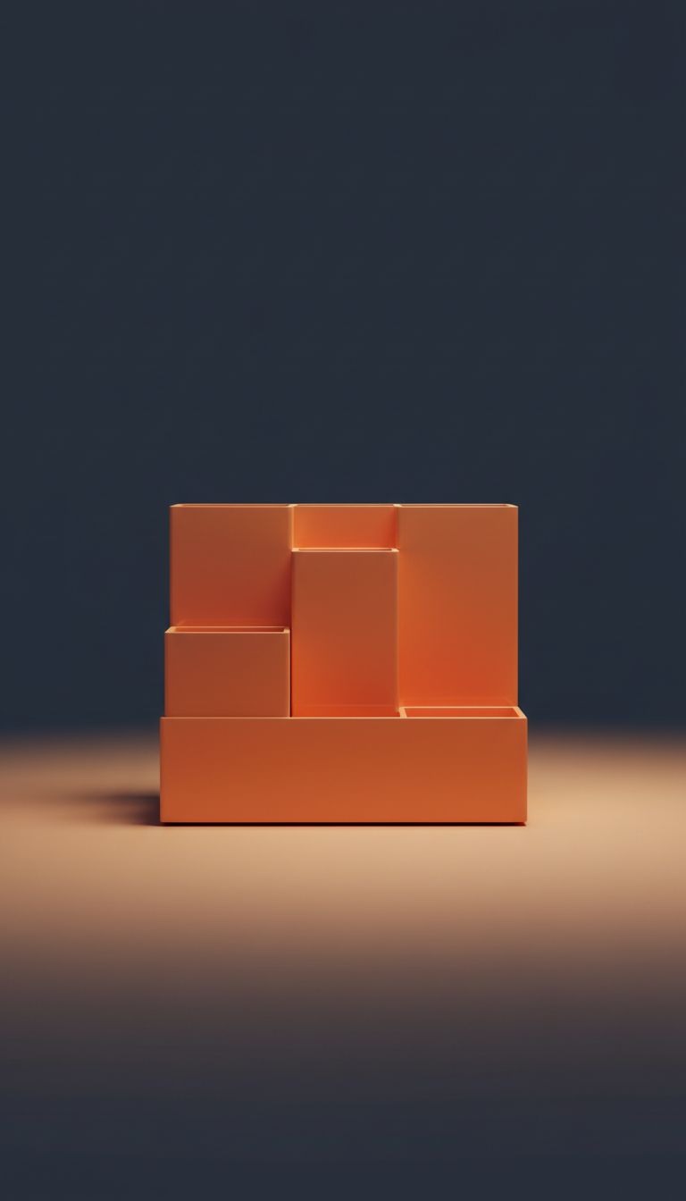 Pop Orange Lacquered Desk Organizer